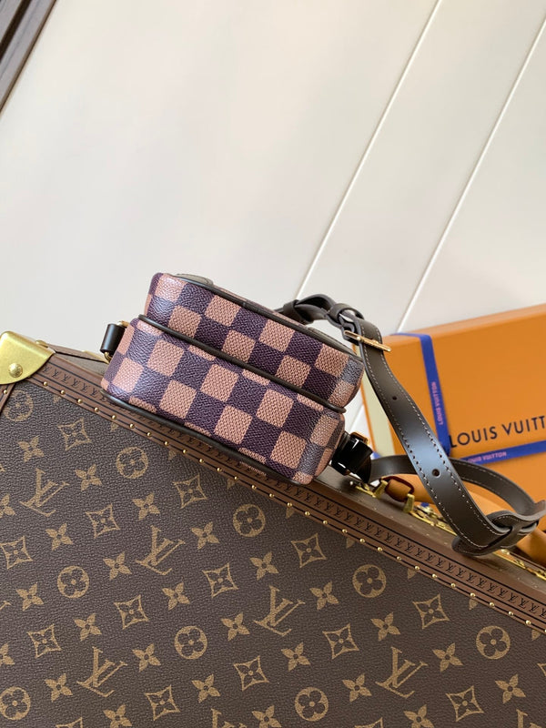 LV Amazone Cross-body Bag 13.5cm Brown Damier Phriendship Canvas