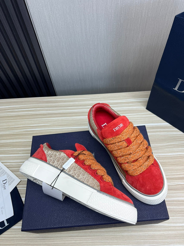 CD B33 SNEAKER RED AND BROWN SUEDE