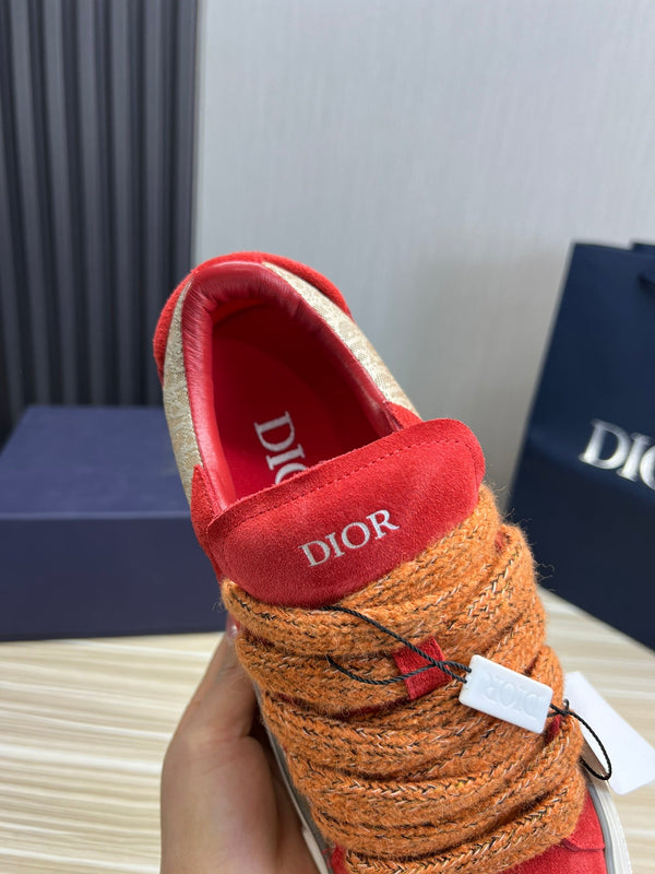 CD B33 SNEAKER RED AND BROWN SUEDE