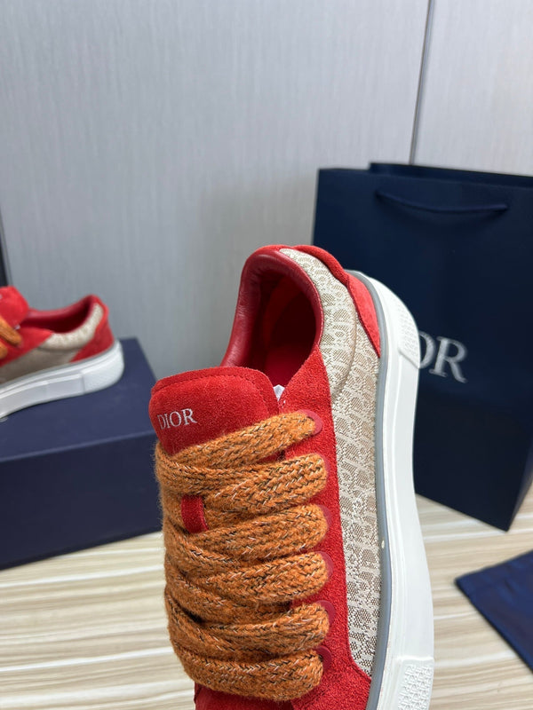 CD B33 SNEAKER RED AND BROWN SUEDE