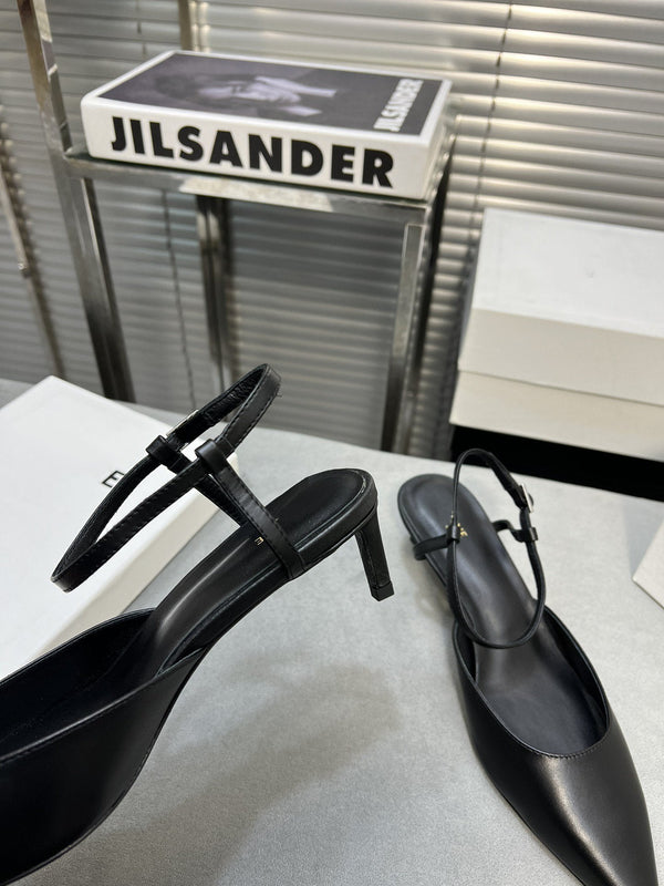 cl kitten 50 with metal toe black calfskin