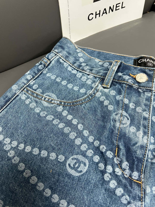 CC 25 Blue White Washed Short Denim