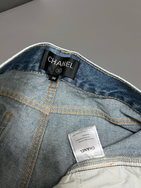 CC 25 Blue White Washed Short Denim