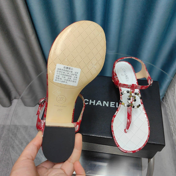 cc thong sandal 40 white calfskin