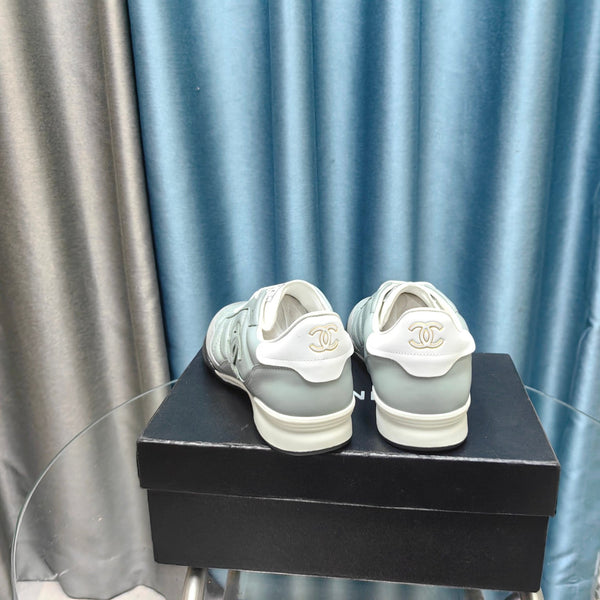 CC Sneaker Grey Quilted Cowhide And Suede