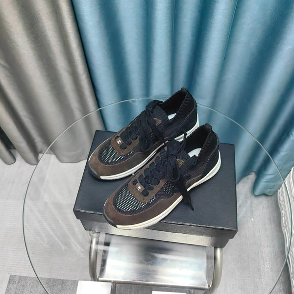 CC Sneaker Brown Black Suede And Polyester Mesh Fabric