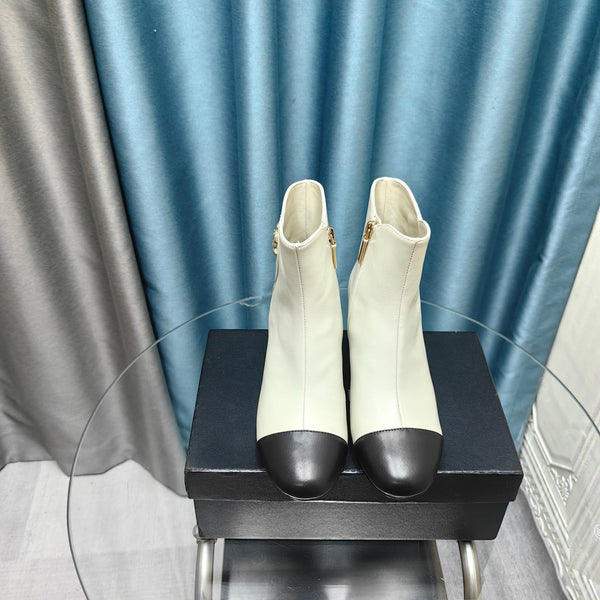 CC Ankle Boots White Cowhide