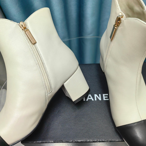 CC Ankle Boots White Cowhide