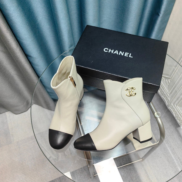 CC Ankle Boots White Cowhide