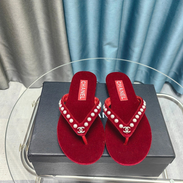 CC Perizoma in velluto rosso perla