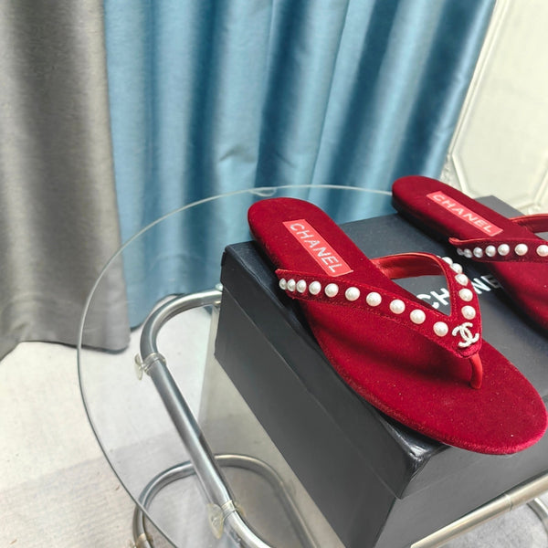 CC Perizoma in velluto rosso perla