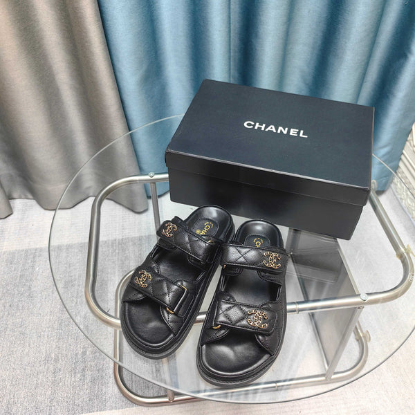 CC 25C Dad Mule Black Grained Calfskin