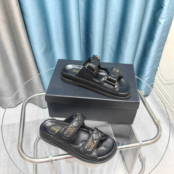 CC 25C Dad Mule Black Grained Calfskin