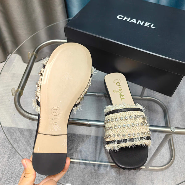 CC 25 Mule Rafia Strass