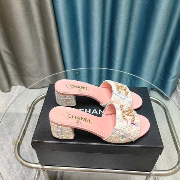 CC 25 Sandal Heel 5cm Tweed Mop