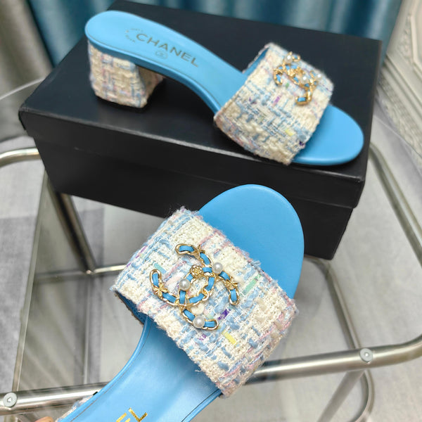 CC 25 Sandal Heel 5cm Tweed Mop