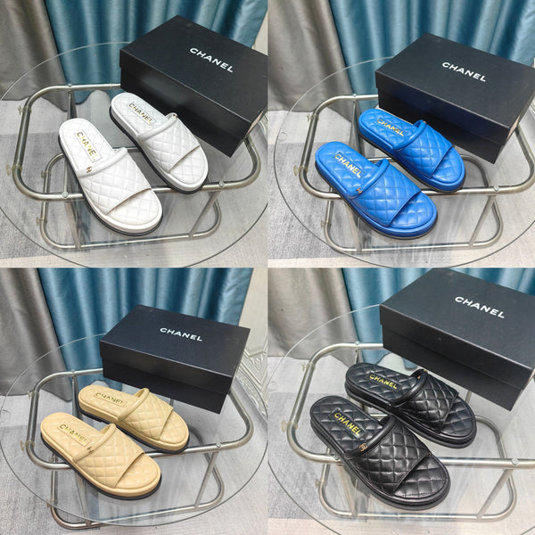 CC 25 Mule in pelle di vitello trapuntata