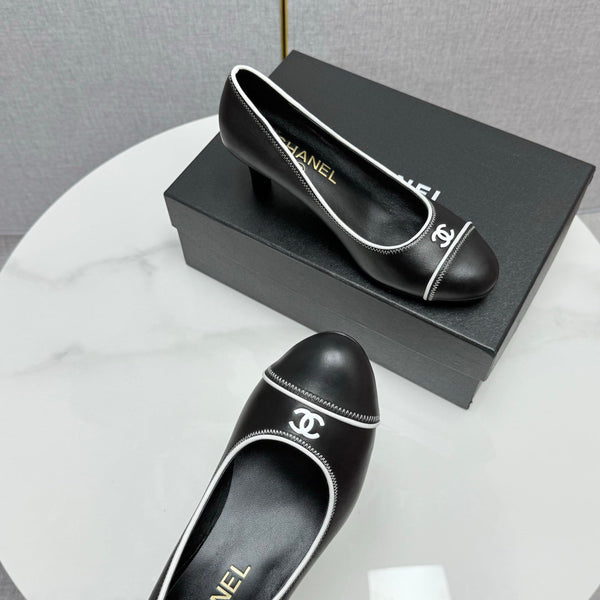 CC 25 Pumps 50mm Black White Sheepskin 368795