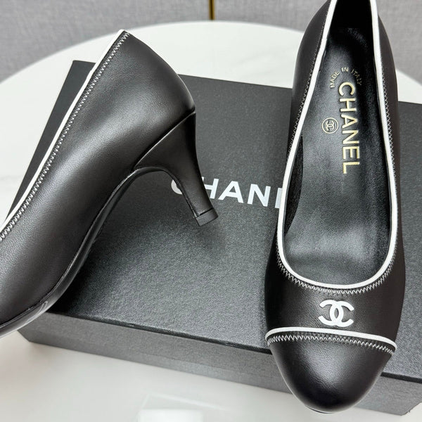 CC 25 Pumps 50mm Black White Sheepskin 368795