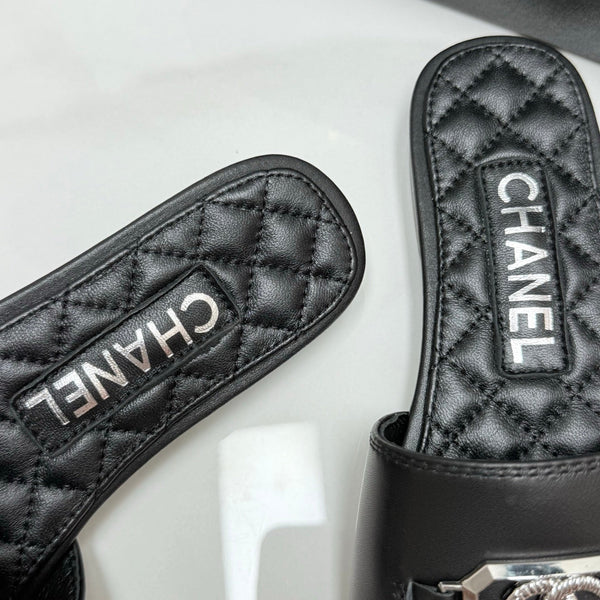 CC 25 Mule Sandals Black Sheepskin 368799