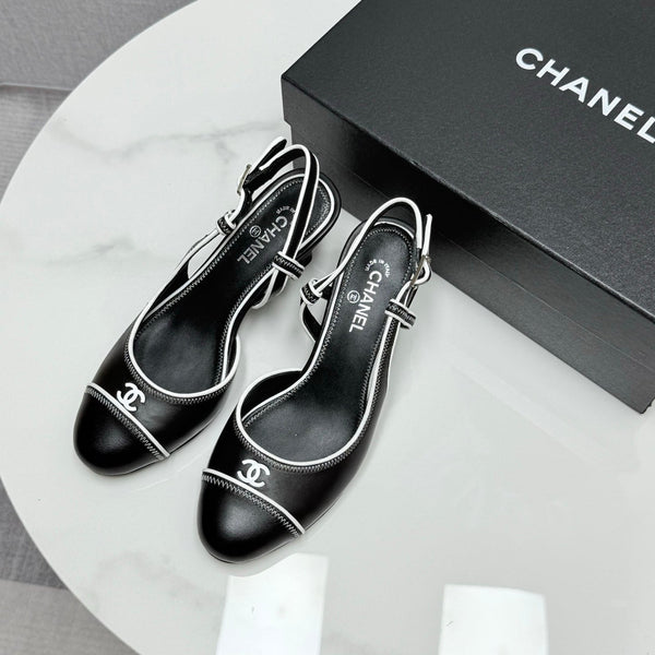 CC 25 Slingback 50mm Black White Sheepskin 368797