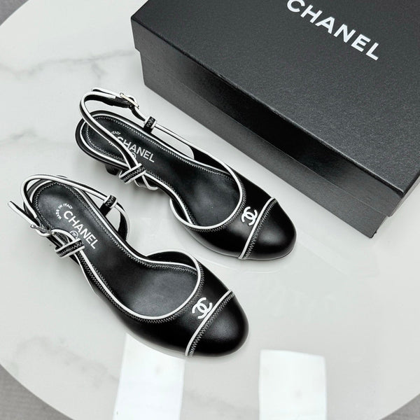 CC 25 Slingback 50mm Black White Sheepskin 368797