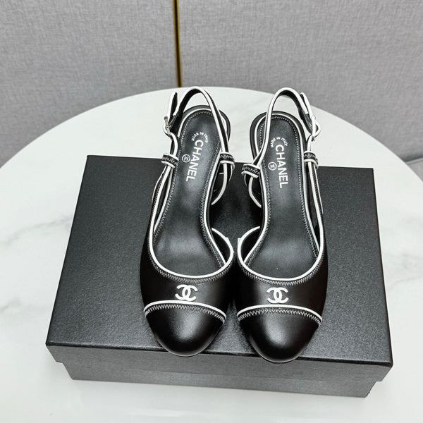 CC 25 Slingback 50mm Black White Sheepskin 368797