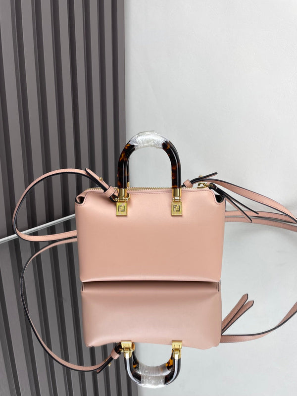 BY THE WAY MINI 18 IN ROSE FOG EMBOSSED CALFSKIN GOLD HARDWARE