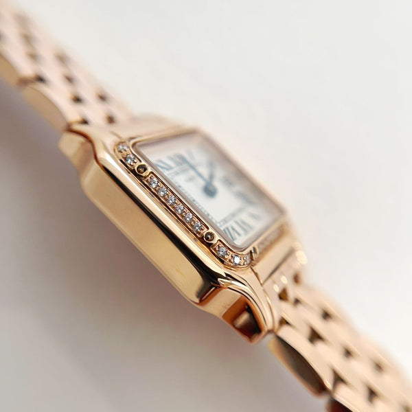 Panthere 22mm Oro Rosa Con Diamanti Doppia Catena 44cm 