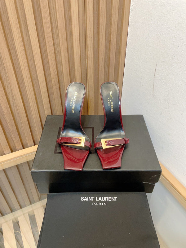 SL SQUARE TOED NUIT PUMPS RED CALFSKIN