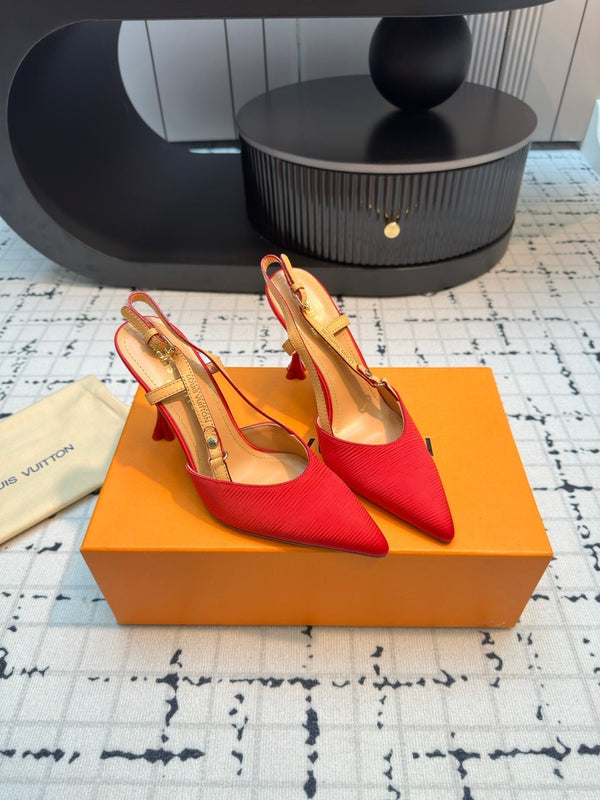 LV Blossom Slingback Pump 95mm Red Lambskin