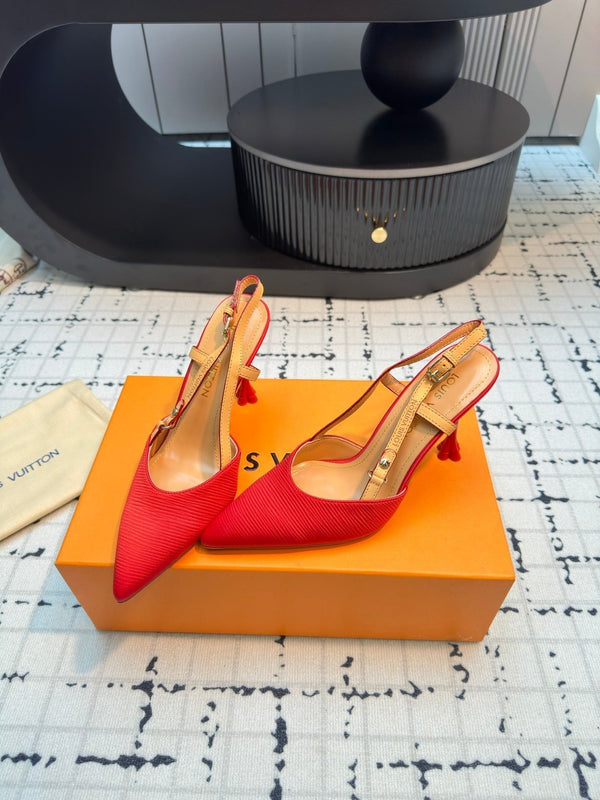 LV Blossom Slingback Pump 95mm Red Lambskin