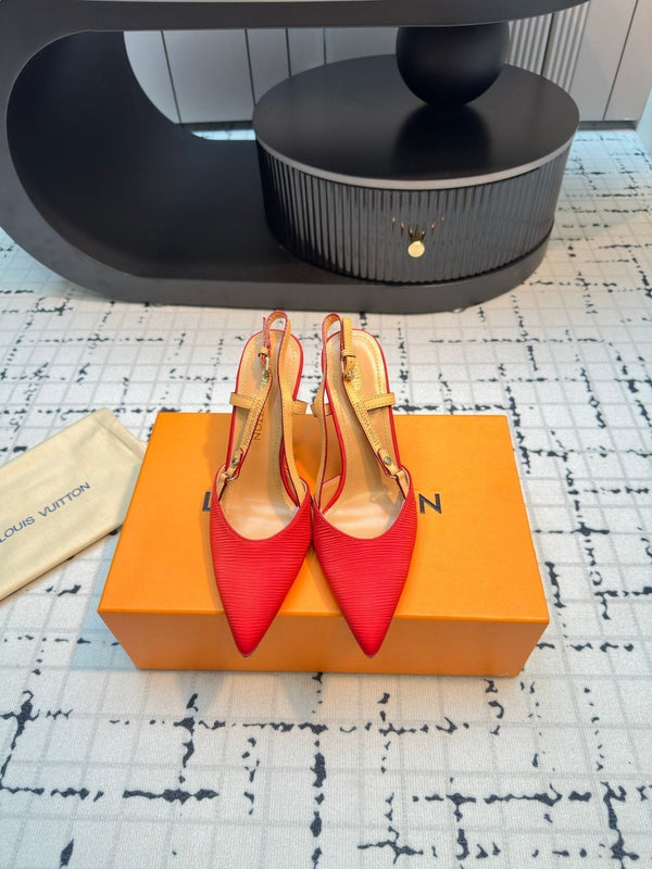LV Blossom Slingback Pump 95mm Red Lambskin