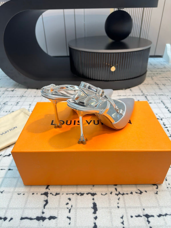 LV Blossom Slingback Pump 95mm White Lambskin