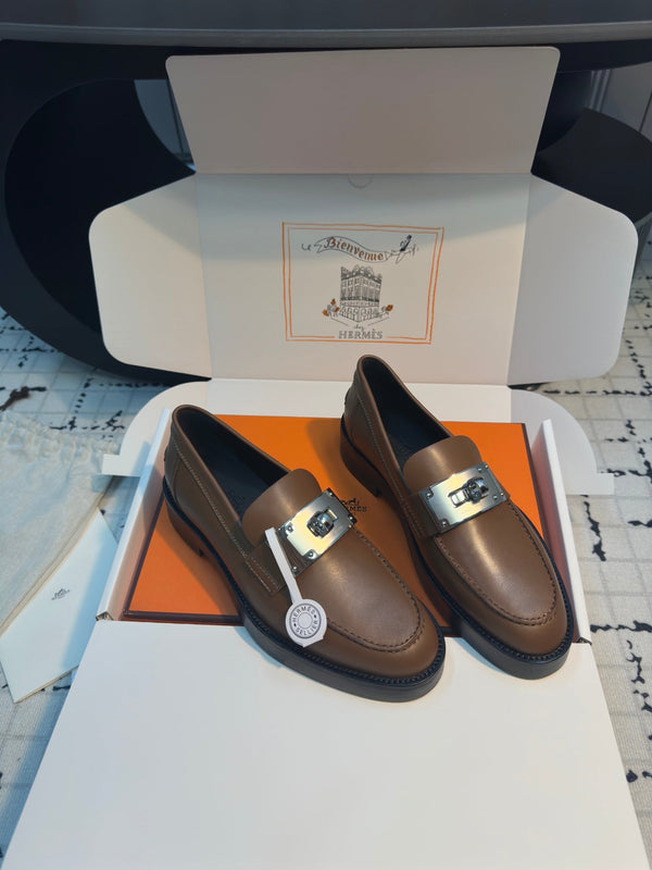 HM Hot Loafer 30mm Brown Coffee Cowhide  970665