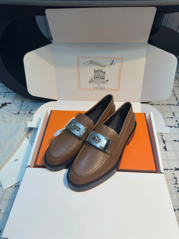 HM Hot Loafer 30mm Brown Coffee Cowhide  970665