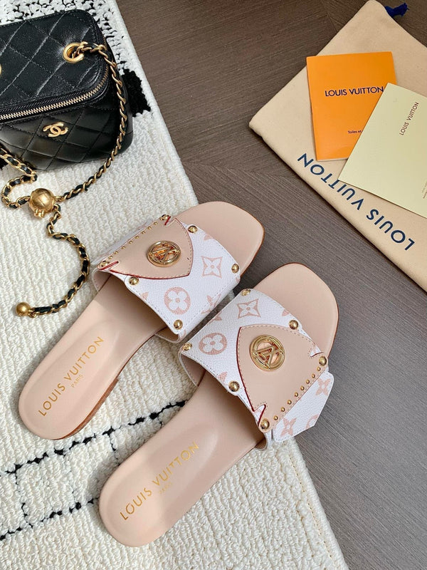 LV Flat Mule LV Frame Beige Pelle 218901