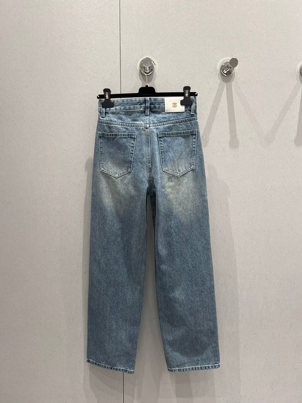 CC Logo Pant Blue Denim Fabric