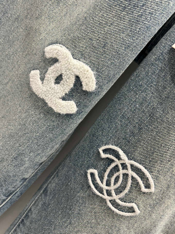 CC Logo Pant Blue Denim Fabric