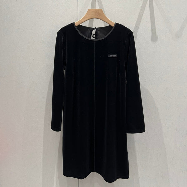 Miu Miu 25 Velvet Dress Black Polyester Fiber
