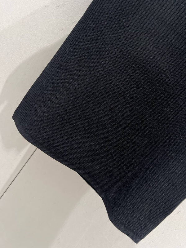 Miu Miu 25 Short-sleeved Knit Sweater Black Viscose