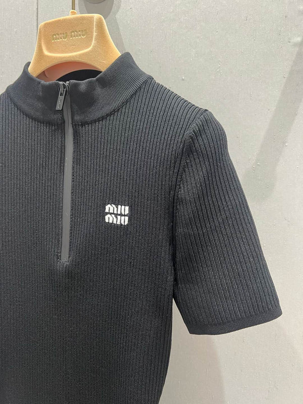 Miu Miu 25 Knitted Dress Black Poliamide