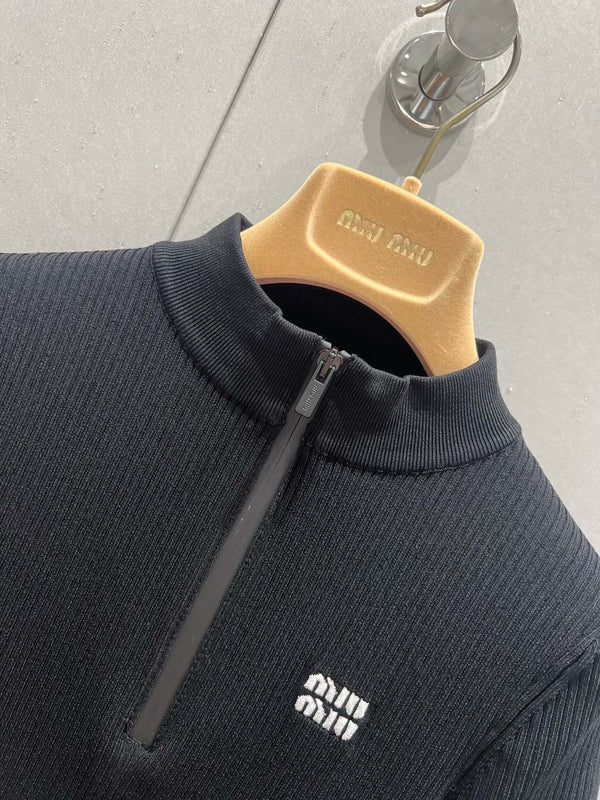 Miu Miu 25 Knitted Dress Black Poliamide