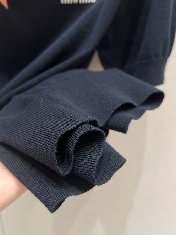 Miu Miu Short-sleeved T-shirt Navy blue Cashmere