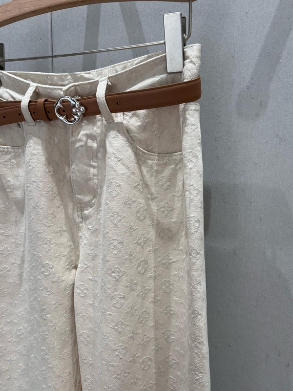 LV 25 Heavy-Duty Jacquard Belt Jeans