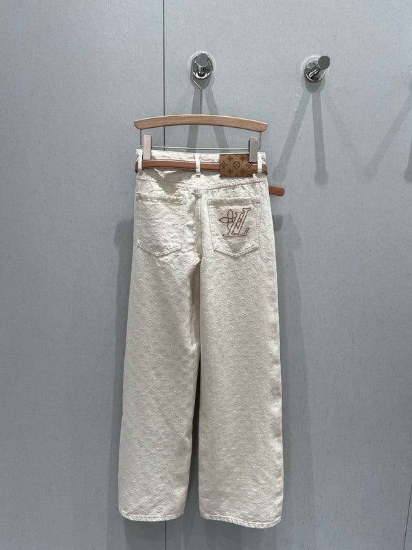 LV 25 Heavy-Duty Jacquard Belt Jeans