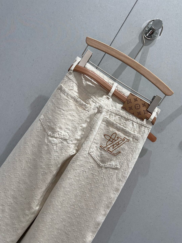 LV 25 Heavy-Duty Jacquard Belt Jeans