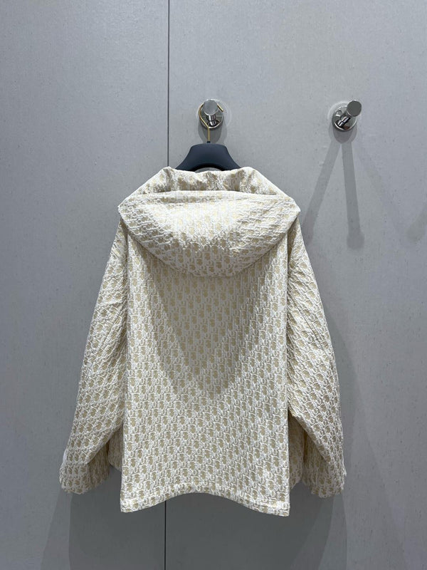 CD 25 Monogram Jacket Beige Polyester
