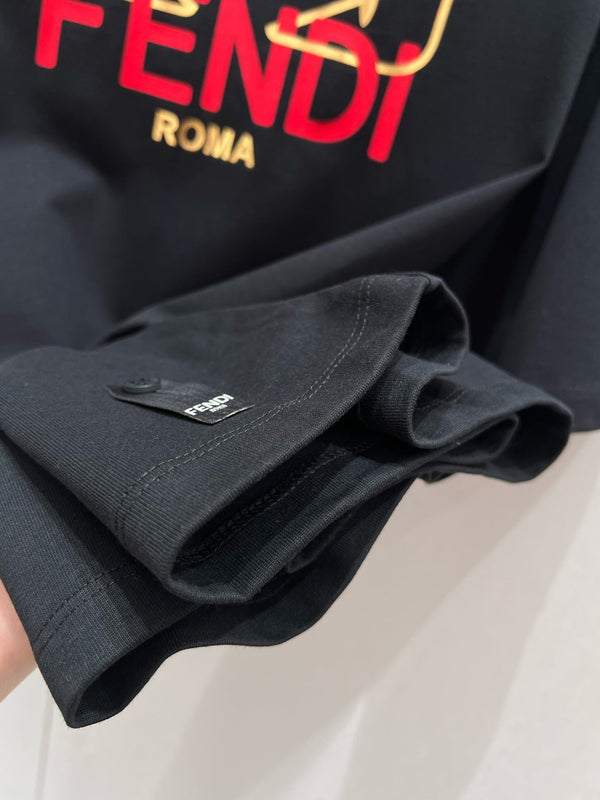 Fendi 25 Little Monster Eyes T-shirt Black Cotton