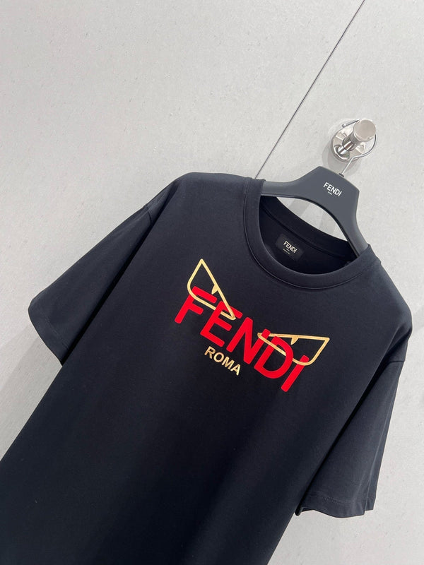 Fendi 25 Little Monster Eyes T-shirt Black Cotton